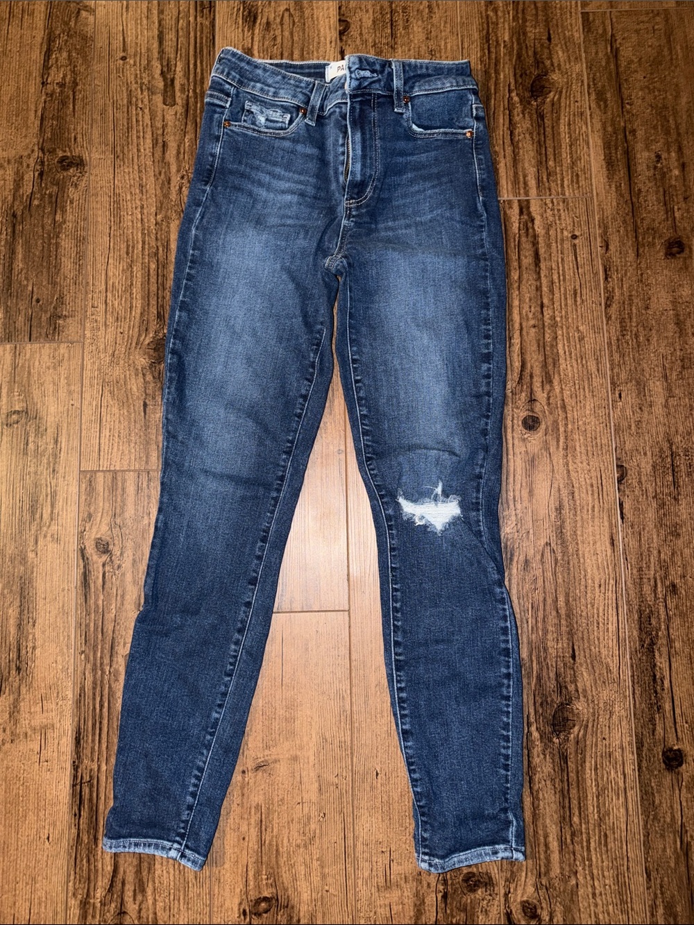 PAIGE Hoxton Ankle Distressed Skinny Jeans